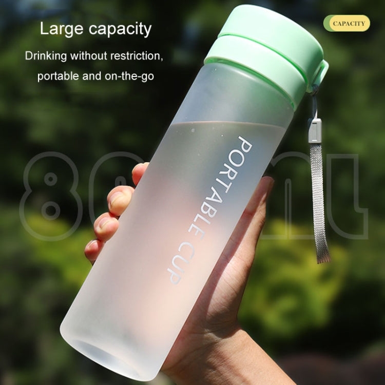 Outdoor Large Capacity Sports Mug Frosted Plastic Portable Leak-proof Teacups, Color: 600ml Transparent White by bashfashion