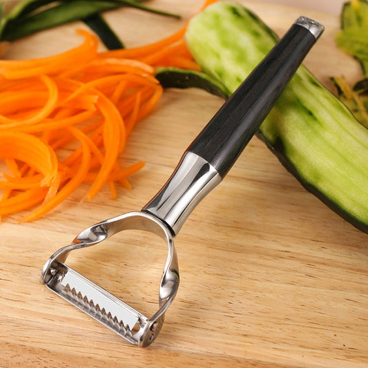 304 Stainless Steel Paring Knife Multifunctional Peeler Fruit and Vegetable Scraper(Shredding Serrated) by bashfashion