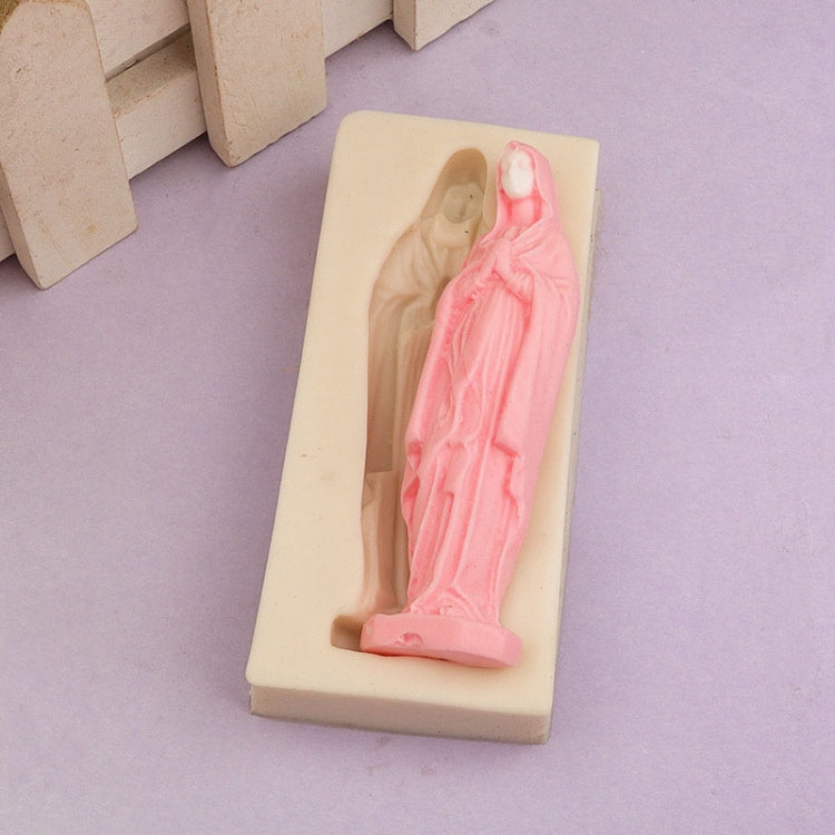 Virgin Mary Fondant Silicone Cake Molds DIY Chocolate Clay Mold Pastry Baking Tool(Pink) by bashfashion