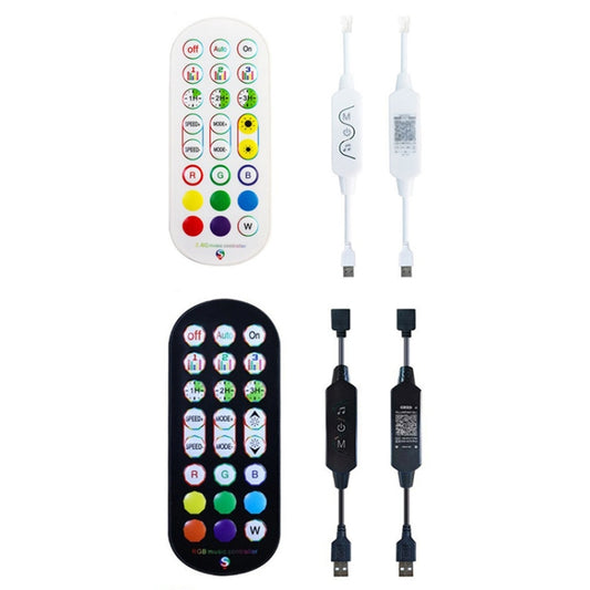 24-Key 2.4G Smart Colorful Running Water LED Light Strip Controller(White) by bashfashion