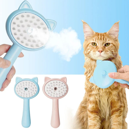 Pet Spray Massage Comb Cats Anti Flying Hair Bathing Brush(Blue) by bashfashion