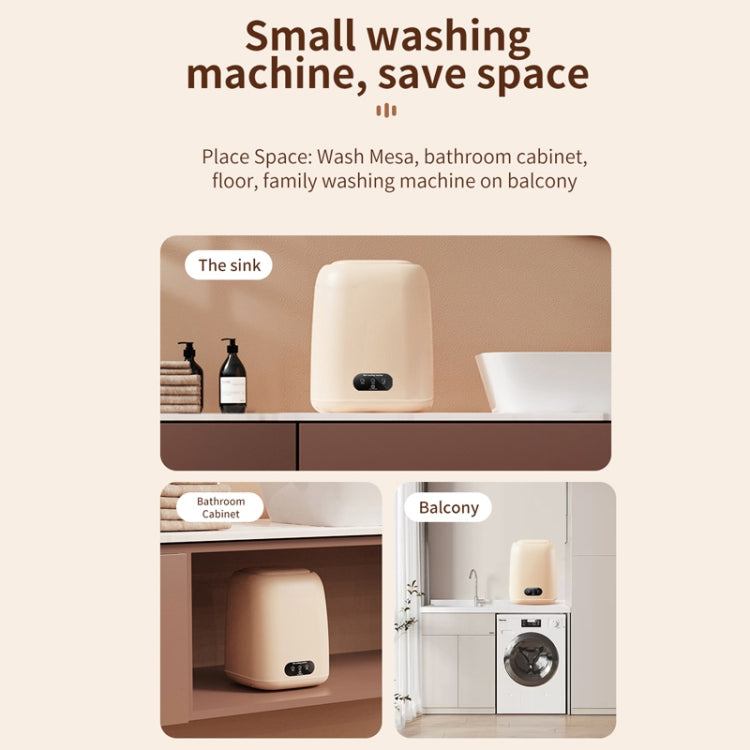 Small Household Portable Underwear Washing Machine, Size: EU Plug(Milk Yellow) by bashfashion