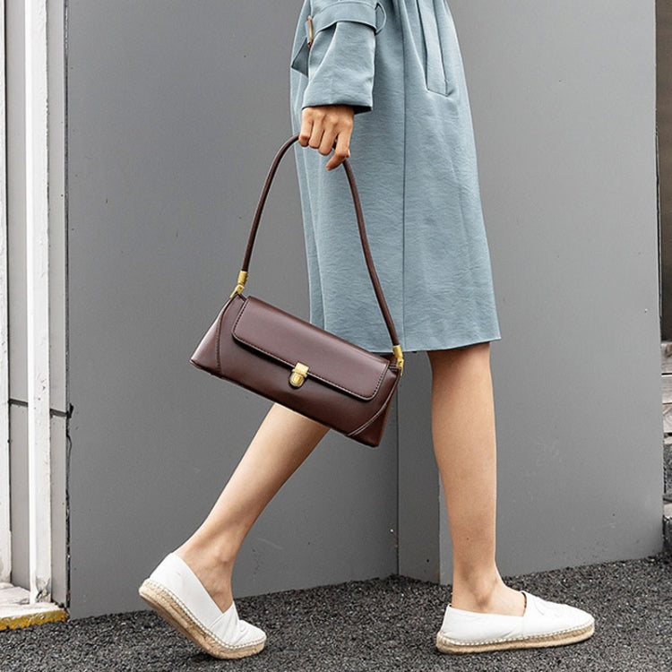 Women Vintage Baguette Armpit Bag Shoulder Handbag(Red Brown) by bashfashion