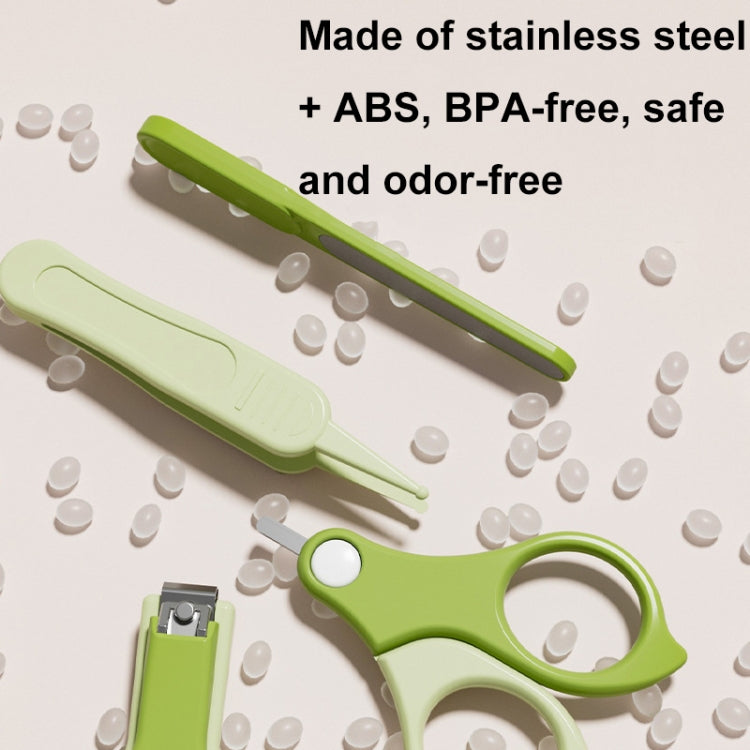 4-in-1 Baby Nail Clipper Set Travel Portable Baby Care Kit(Green) by bashfashion