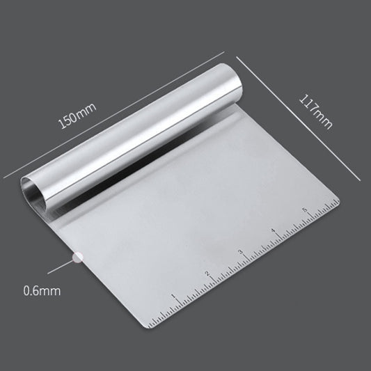 Kitchen Stainless Steel Noodle Scraper Flour Scooper With Scale by bashfashion