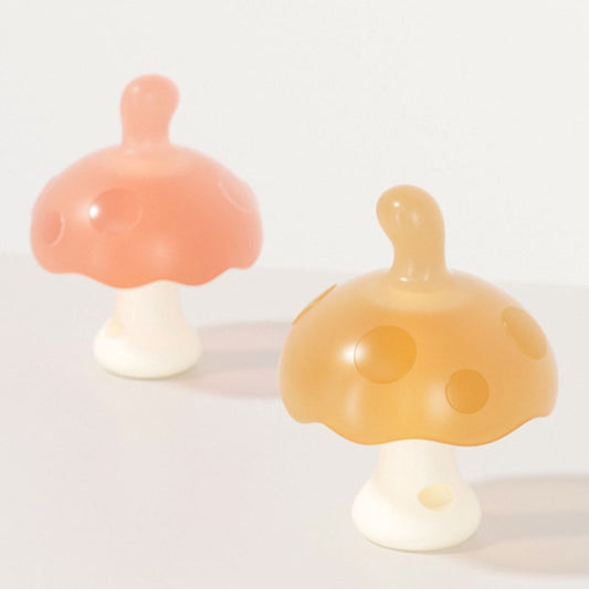 Baby Silicone Teether Small Mushroom Type Anti-Eating Hand Baby Teething Stick, Color: Beige by bashfashion