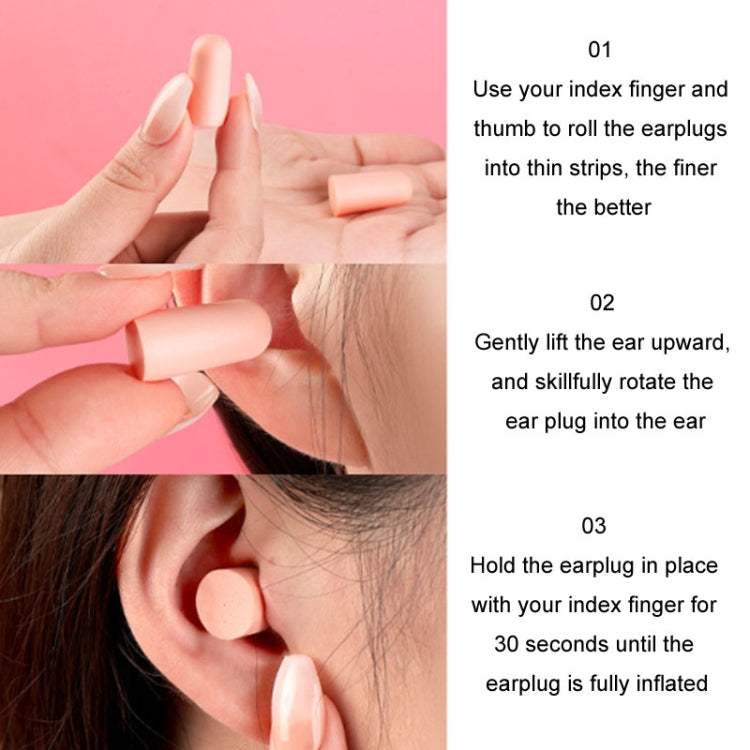 24pcs /Box Memory Foam Earplugs Student Dormitory Sleeping Noise Reduction Soundproof Earplugs(Pink) by bashfashion