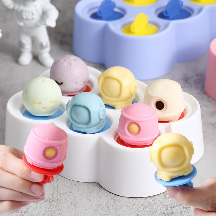 Astronaut Silicone Ice Mold Homemade DIY Popsicle Ice Cream Cartoon Mold(White) by bashfashion