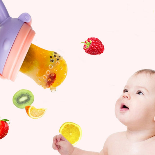 Baby Pacifier Fruit Vegetable Auxiliary Feeder Cute Deer Fruit Bite Pouch Teething Stick, Color: With Box Purple by bashfashion