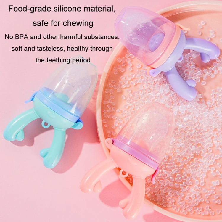 Baby Pacifier Fruit Vegetable Auxiliary Feeder Cute Deer Fruit Bite Pouch Teething Stick, Color: With Box Pink by bashfashion