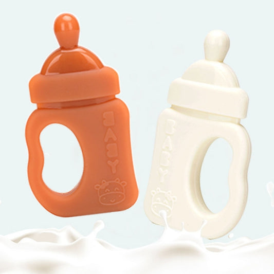 Baby Silicone Teether Bottle Bite Teether Teething Stick, Color: Without Box Milk White by bashfashion