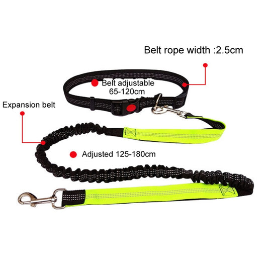 Pet Running Exercise Towing Leash Multifunctional Dog Walking Leashes(Black+Fluorescent Green) by bashfashion