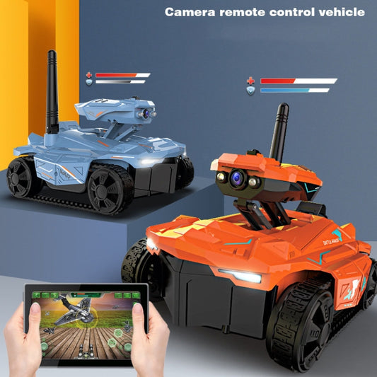 Tank Car Toys 720P HD Camera RC Car With Real-time Surveillance With Remote Controller(Orange) by bashfashion