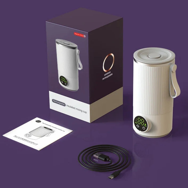 Wireless Milk Warmer Heating Mixing Cup for Coffee / Cereal / Medicine Preparation(White) by bashfashion