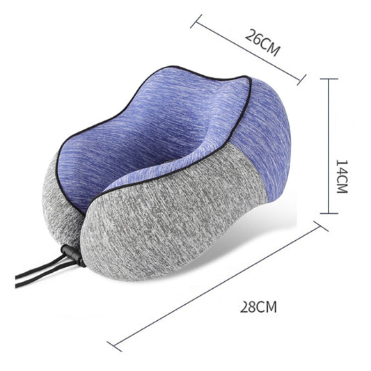 Colorblocking Ice Silk Memory Foam U-Shaped Pillow Portable Napping Neck Care Pillow(Gray) by bashfashion