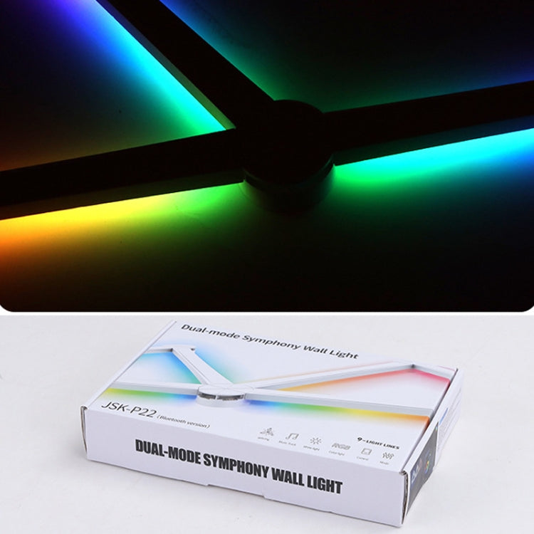 JSK-P22 5V Bluetooth RGB Stitching Light E-Sports Atmosphere Decorative Lamp, Style: 9 Sections+USB To DC Line+US Plug(White) by bashfashion