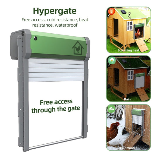 Solar Powered Automatic Chicken Coop Door 4 Modes Automatic Chicken Door with Remote Control by bashfashion