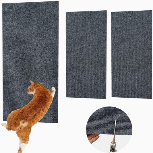 60 x 100cm Trimmable Self-Adhesive Cat Scratching Mat DIY Climbing Cat Scratcher(Light Grey) by bashfashion