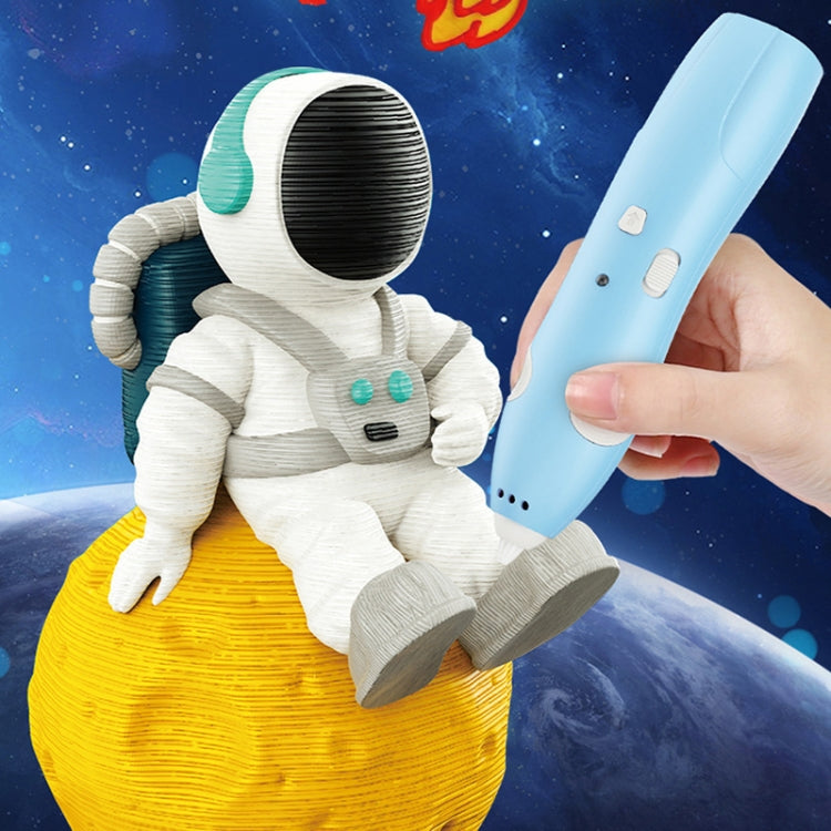 USB Charging Low-Temperature Wireless Graffiti Printing Pen Set Children DIY 3D Painting Pen(Light Blue) by bashfashion