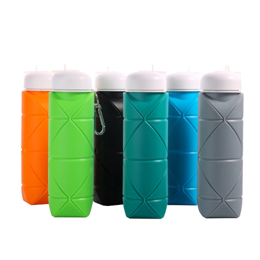 600ml Food Class Silicone Folding Outdoor Water Cup Portable Cycling Water Bottle(Black) by bashfashion