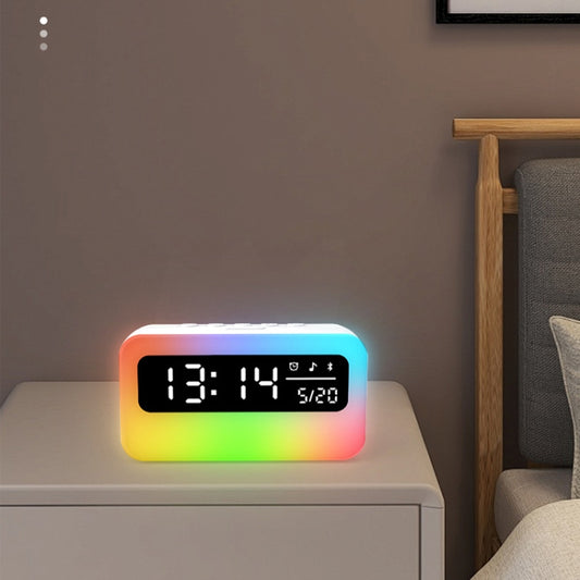 JSK-L30 Bluetooth Speaker Atmosphere Alarm Clock Regularly Wake Up APP Smart Home Charging Night Light(White) by bashfashion