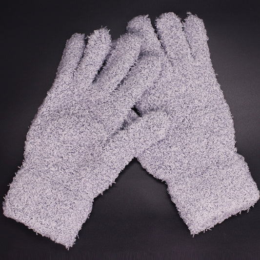 Thickened Hanging Porcelain Pulp Tray Walnut Coral Velvet Gloves, Color: Gray Thickened by bashfashion