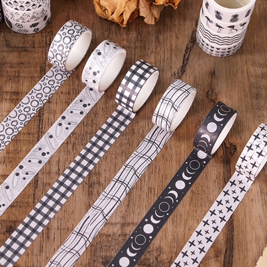 60rolls /Set 1.5cm x 2m Washi Tape Set For Scrapbooking Supplies Art Craft Tape(Black and White Password) by bashfashion