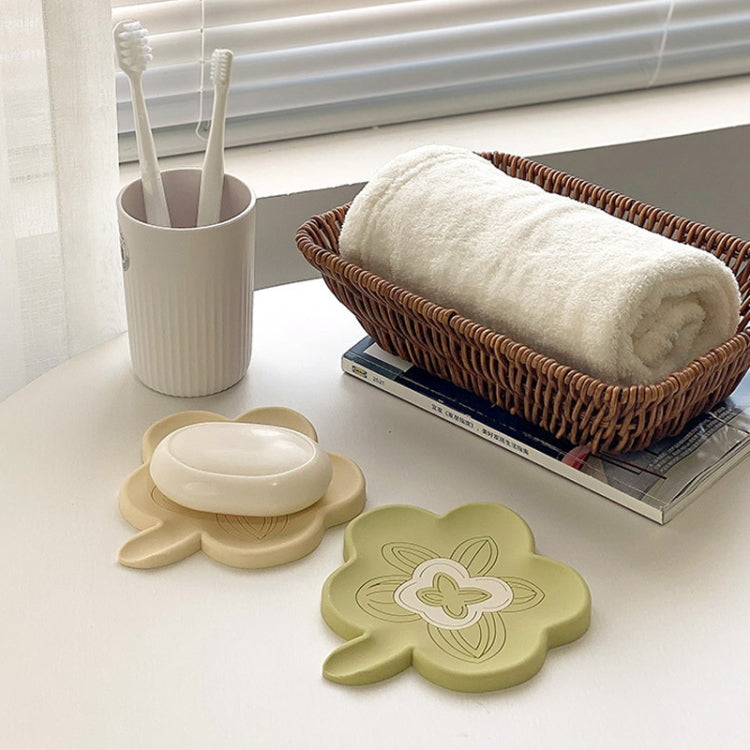 Bathroom Infused Silicone Soap Dispenser Household Non-Slip Soap Drainage Holder(Green) by bashfashion