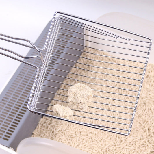 Metal Cat Litter Scoop Extended Handle Skeleton Cats Shoveling Tool Large, Color: Sliver White by bashfashion