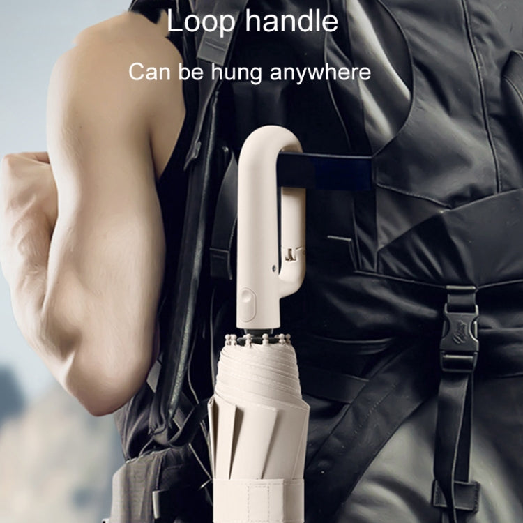 Fully Automatic Rain Or Shine Umbrella Foldable Unisex Sun Shade Umbrella, Style: Reverse Beige 105cm by bashfashion