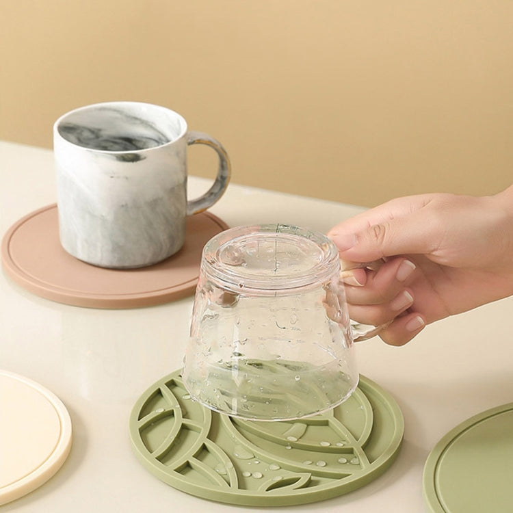 Household Round Heat Insulating Mats Kitchen High Temperature Resistant Silicone Pad, Color: Pot Pad White by bashfashion