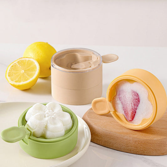 Homemade Dual Layer Ice Cream Mould Summer DIY Frozen Silicone Ice Box(Yellow) by bashfashion