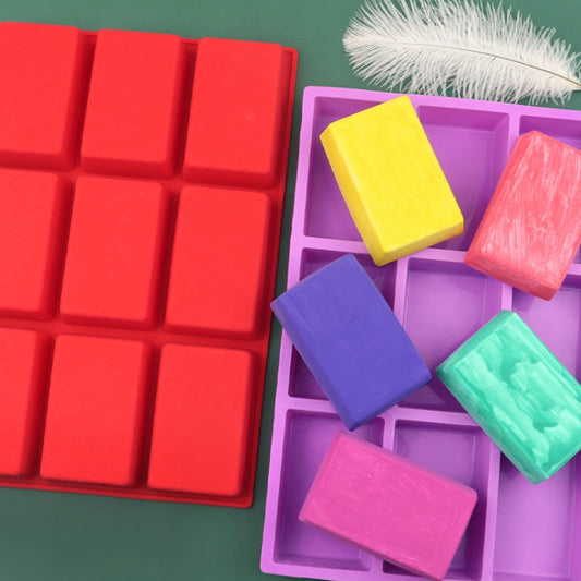 9 Grids Long Cubes Silicone Cake Mold Handmade Aromatherapy Soap Mold(Red) by bashfashion