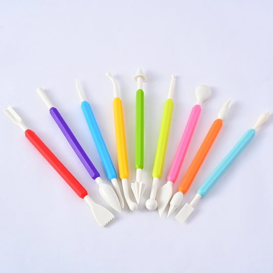 9 In 1 Plastic Fondant Sculpture Pen Tools Pottery Clay Sculpting Modeling Tools by bashfashion