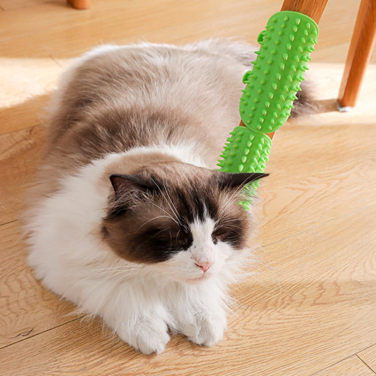 Multifunctional Cat Table Leg Scratcher Pet Silicone Hair Massage Brush(Green) by bashfashion