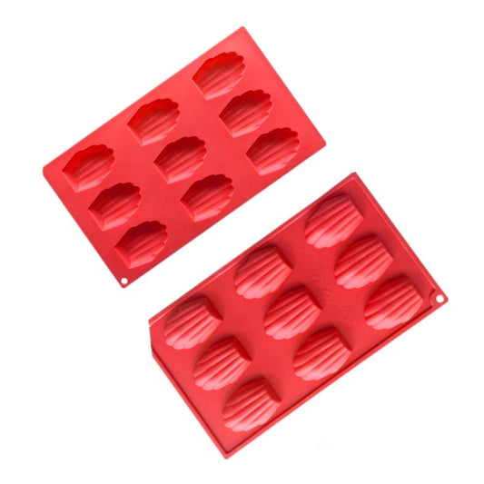 9 Grids Shells Silicone Baking Molds DIY Handmade Soap Mould(Red) by bashfashion