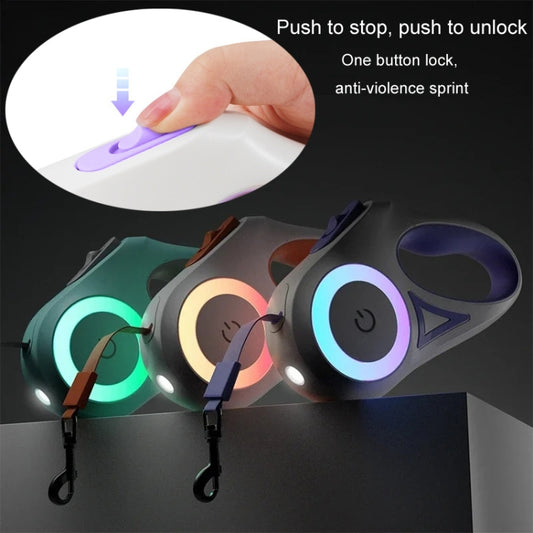 LED Light Luminous Pet Dog Leash Automatic Retractable Dog Walking Leash, Color: 3m Green by bashfashion