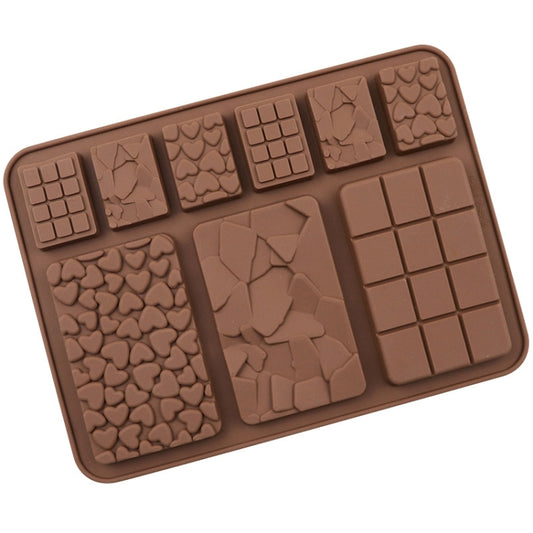 9 Grids Silicone Baking Chocolate Mold Cake DIY Fondant Mould(Chocolate Color) by bashfashion