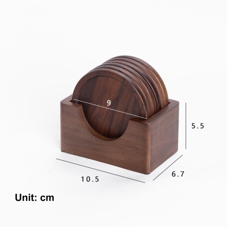 6pcs /Set Walnut Coaster Wooden Tea Ceremony Tray Coffee Cup Solid Wood Insulation Pad by bashfashion