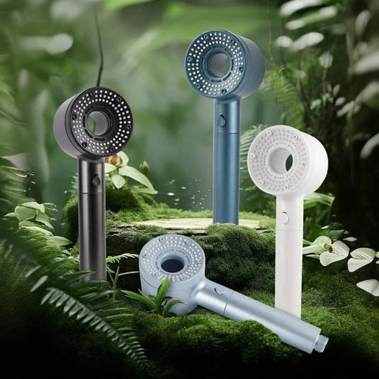 High-Pressure Handheld Shower Head With 5 Spray Modes Filtered Showerhead, Spec: Basic White by bashfashion