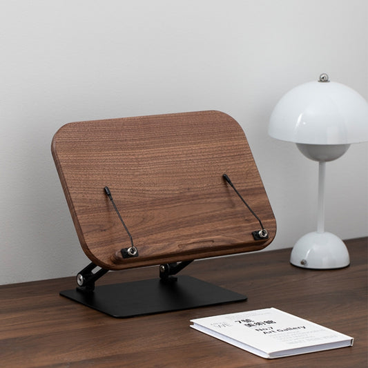Walnut Book Reading Stand Height Adjustable Desktop Holder for Laptop,Recipe,Textbook by bashfashion