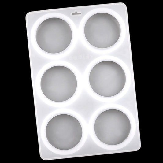 6 Grids Round Silicone Cake Molds Home DIY Handmade Soap Mould(Transparent) by bashfashion