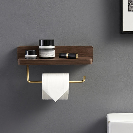 30cm Beech Wood Wall-Mounted Paper Towel Rack Bathroom Shelf Roll Tissue Holder by bashfashion