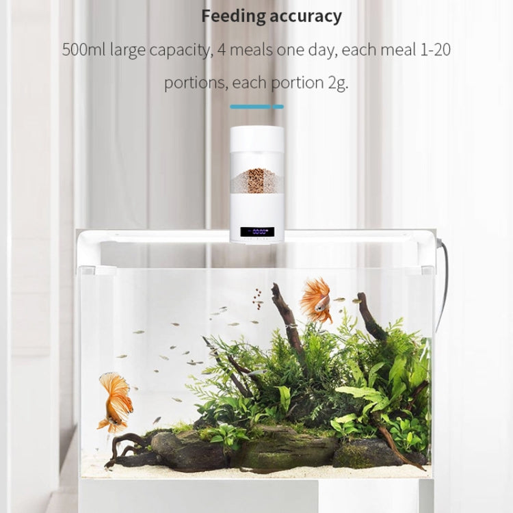 USB Direct Plug / Battery Dual-Use Automatic Fish Feeder Timing Dosing Feeder(White) by bashfashion