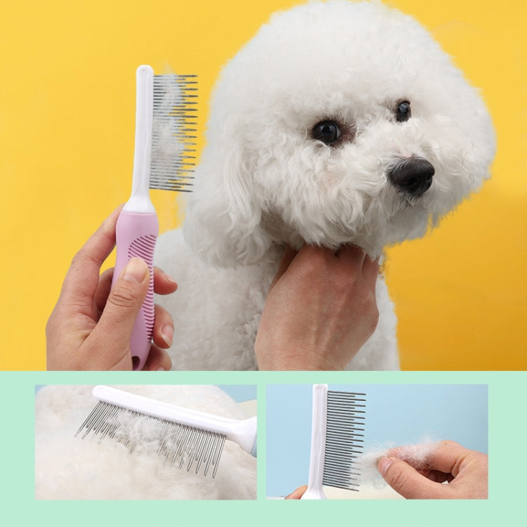 Pet Cats Grooming Needle Comb Dogs De-Floating Hair Cleaning Comb, Style: Sparse Teeth (Blue) by bashfashion