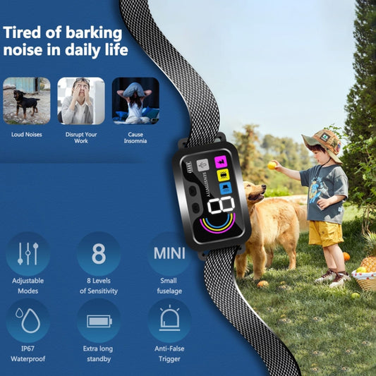 Color Screen Stop Bark Dog Trainer Anti Barking Pet Supplies(Black) by bashfashion