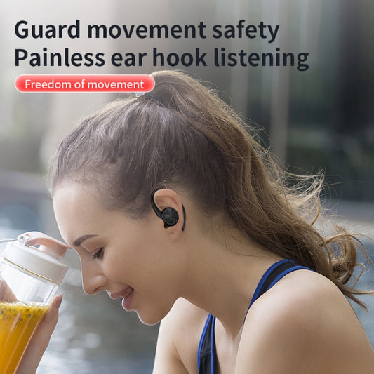 Stereo Hanging Ear Bluetooth Earphones With Digital Display Charging Compartment(Pink) by bashfashion