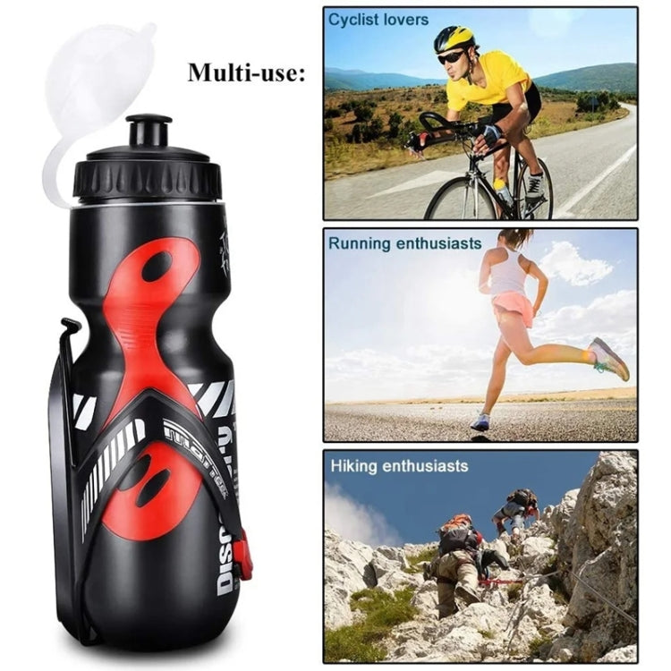 650ml Mountain Bike Water Bottle Set Outdoor Cycling Sports Bottle With V-shaped Holder Cage(Gray) by bashfashion