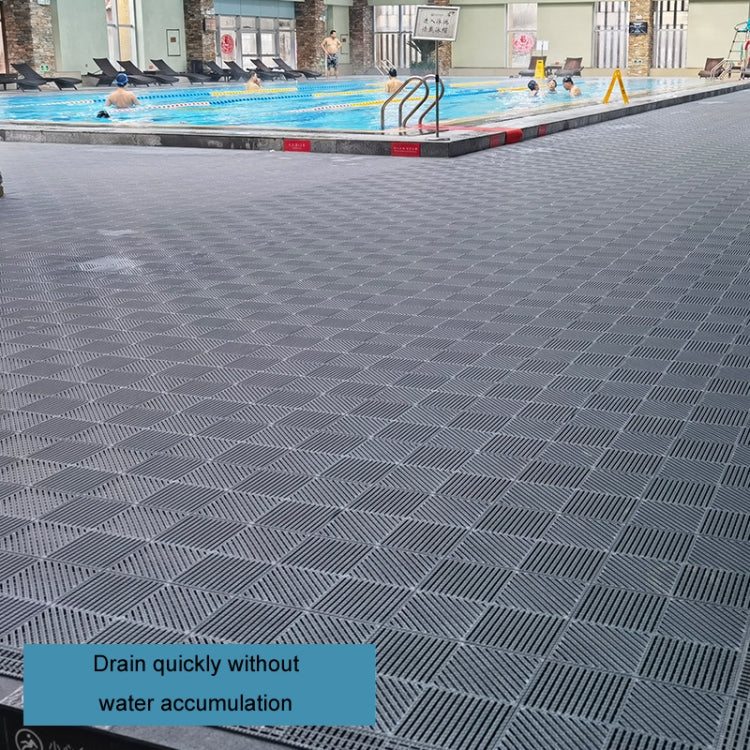 30x30cm Bathroom Floor Mats Non-slip Hydrophobic PVC Hollow Dirt-resistant Foot Mats(Light Blue) by bashfashion