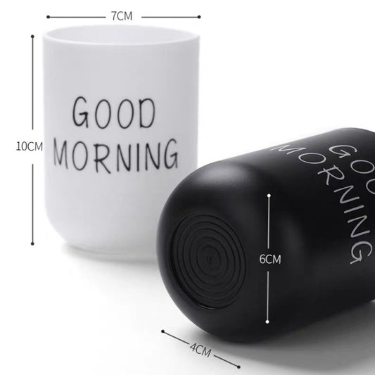 Household Handy Cleaning Mouthwash Cup Couple Washing and Brushing Cup(Black) by bashfashion